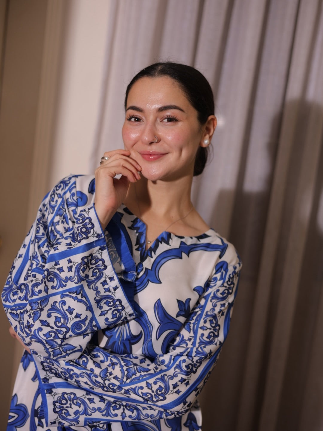 Blue Digital KAftan 2PC