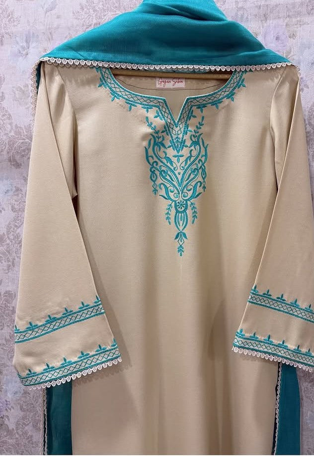 Decent Skin Embroidered 2Pc